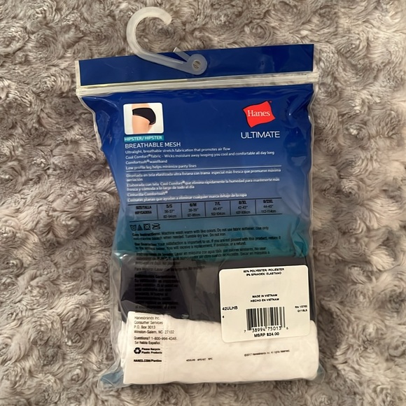 Hanes Ultimate Breathable Comfort Hipsters 5 Pairs M/6 NWT - Picture 5 of 6